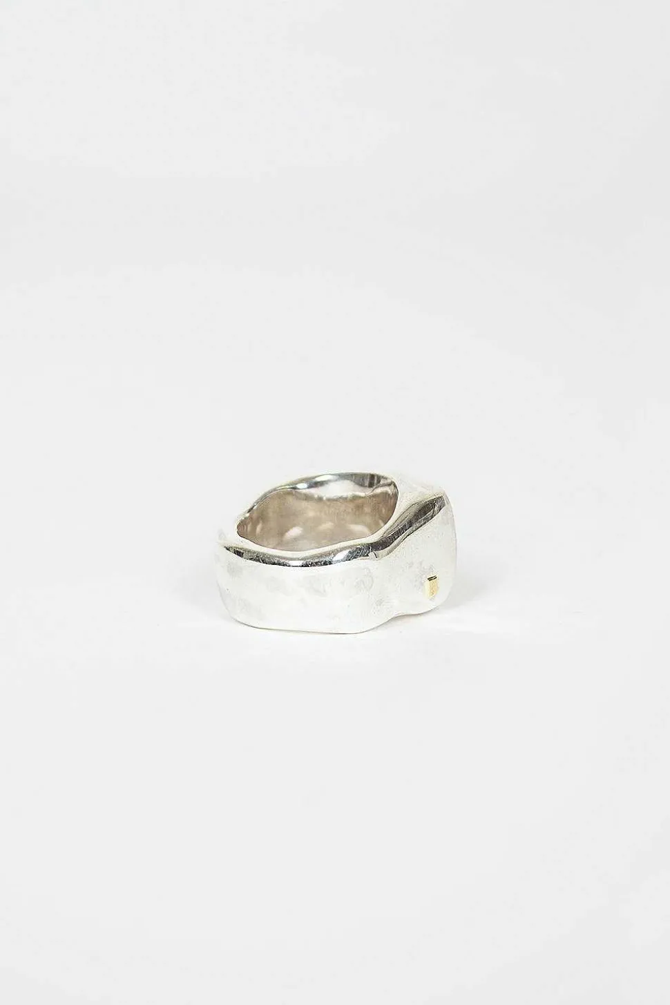 Solid Yellow Gold Black Diamond Ring