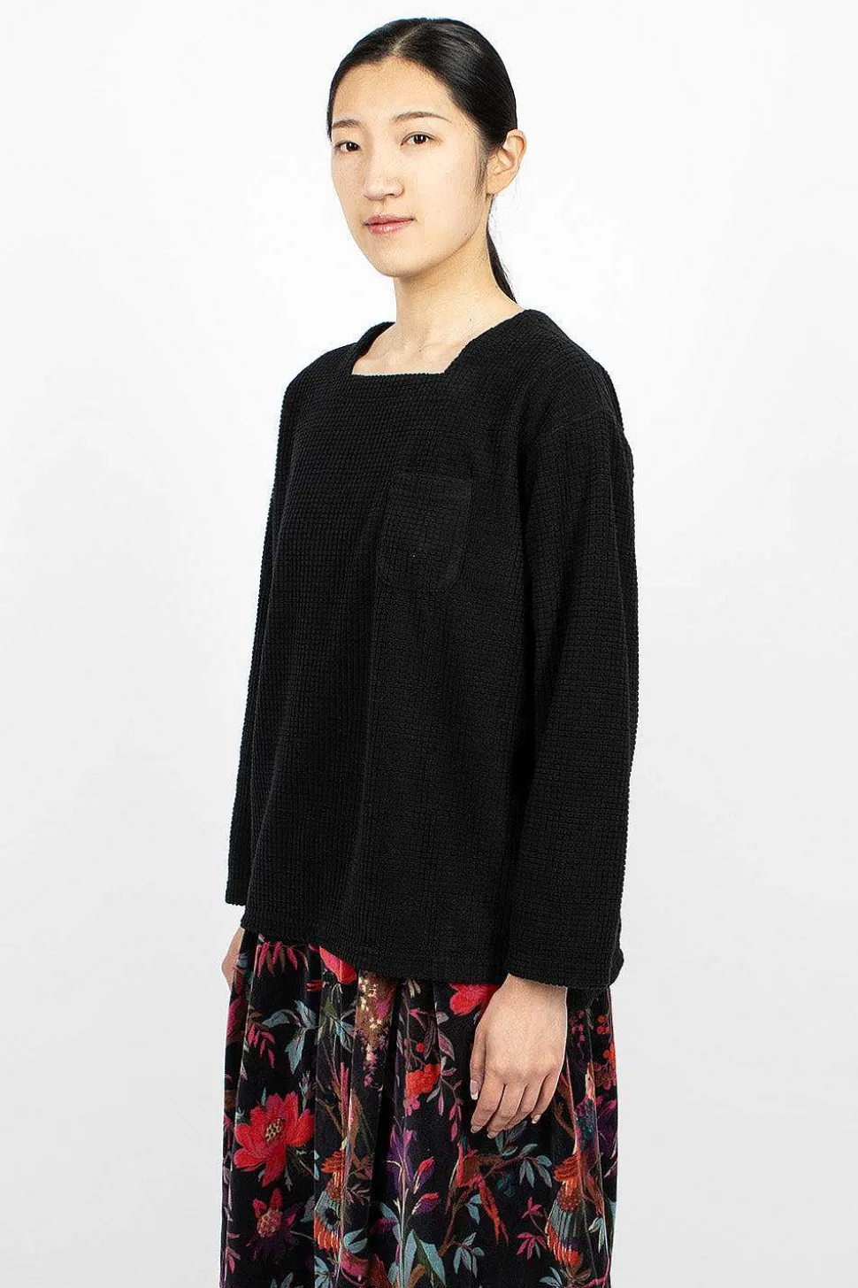 Square Neck Shirt Black