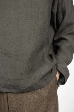 Stand Collar Blouse Charcoal