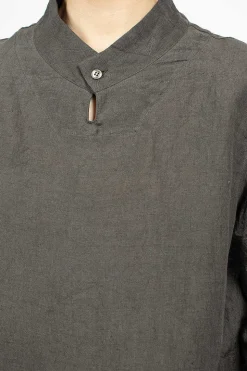 Stand Collar Blouse Charcoal