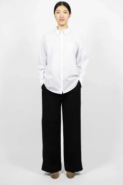 Striped Button-Up Shirt White