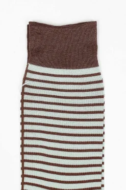 Striped High Sock Brown/Mint
