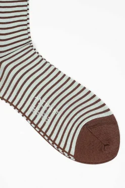 Striped High Sock Brown/Mint