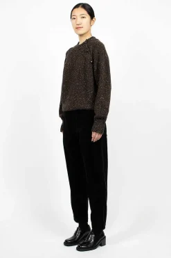 Tab Waist Tapered Trouser Black