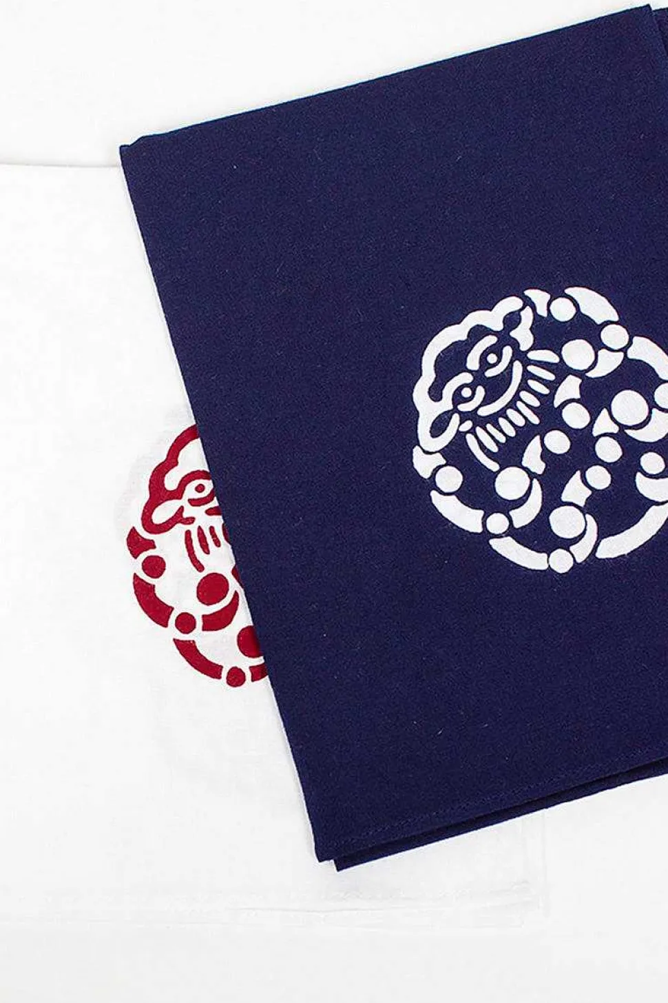 Tenugui Little Cloud Towel 2 Pack Blue/Red