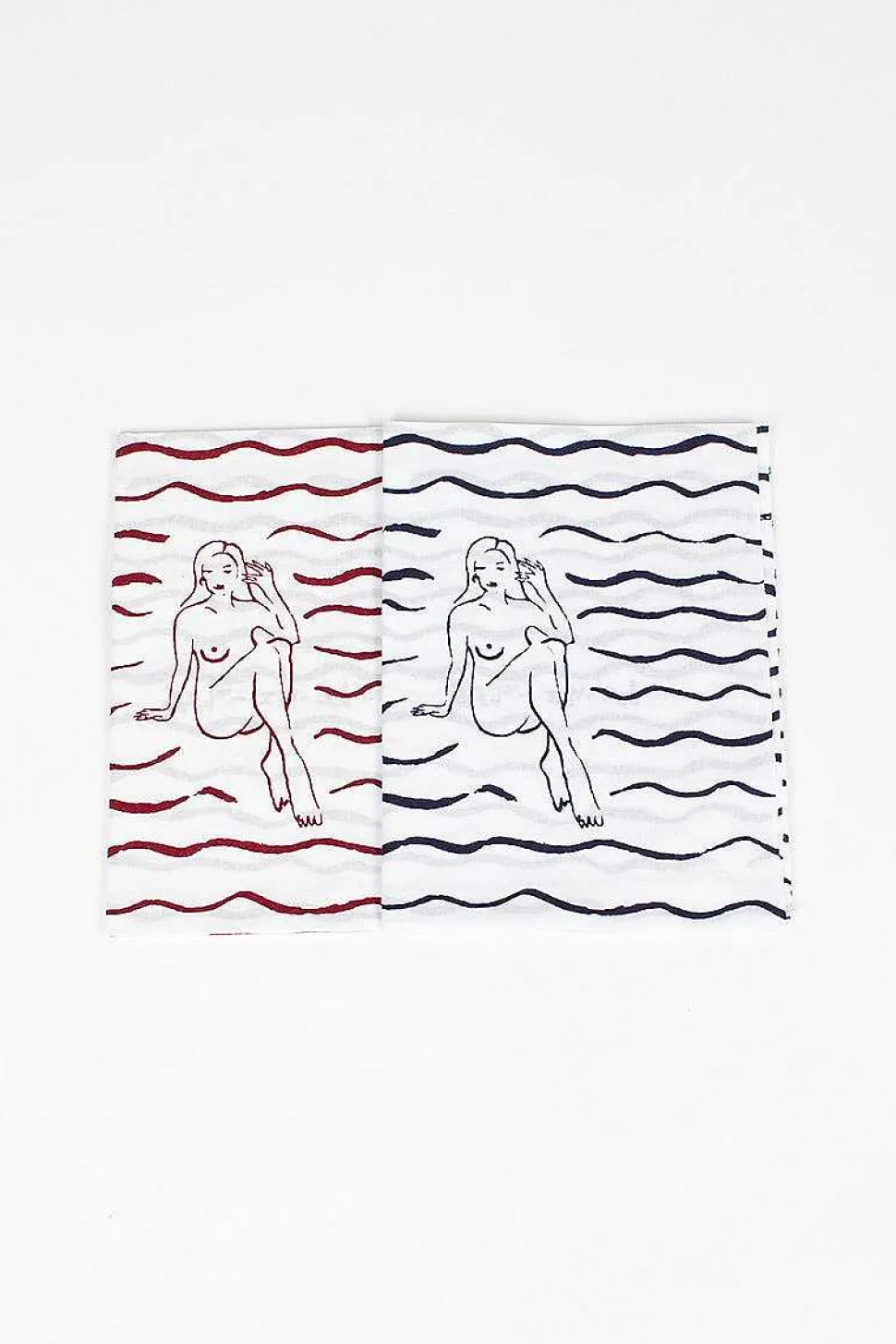 Tenugui Towel 2 Pack Blue/Red