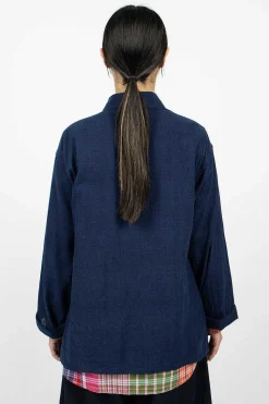 Tibet Shirt Cotton Voile Navy