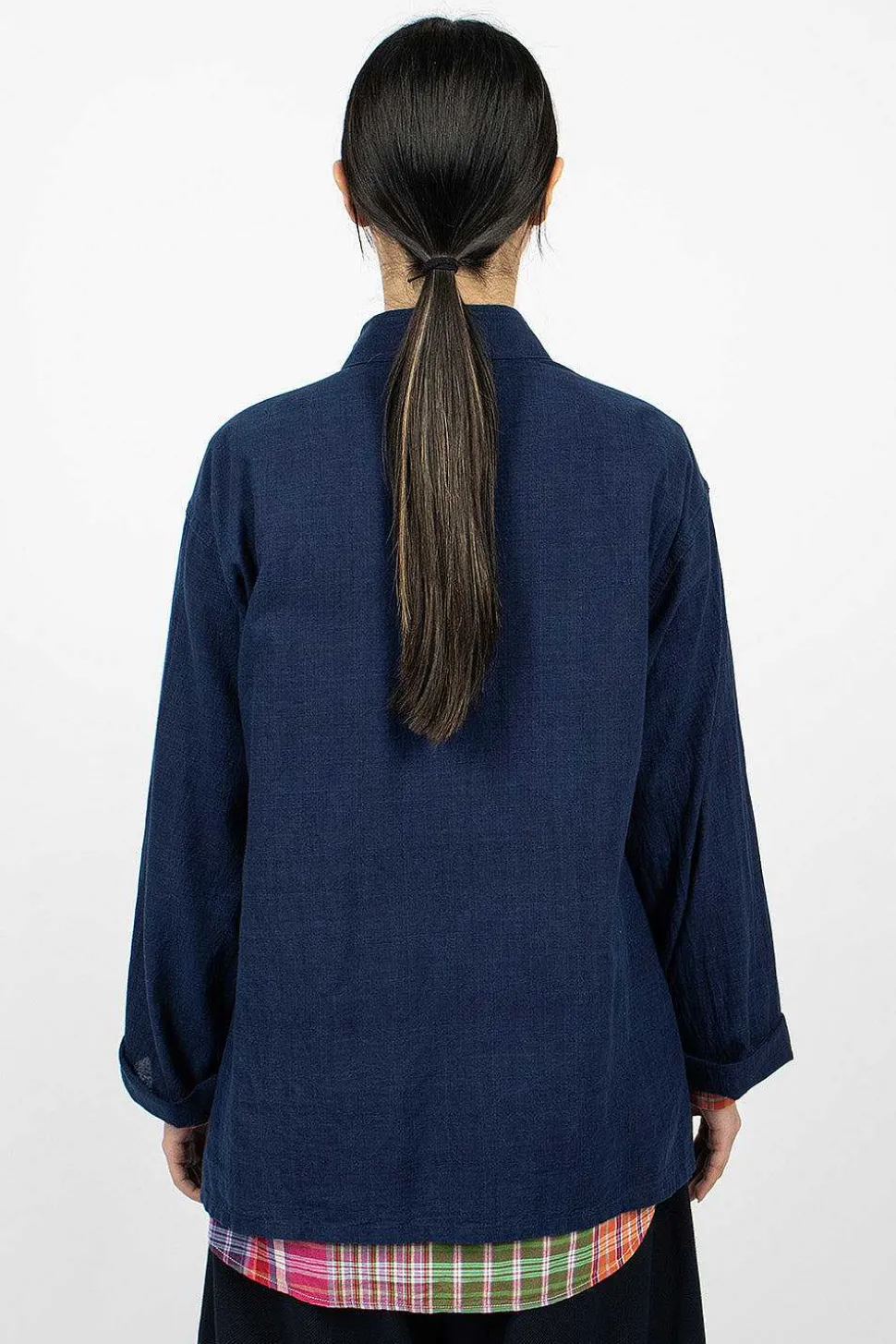 Tibet Shirt Cotton Voile Navy