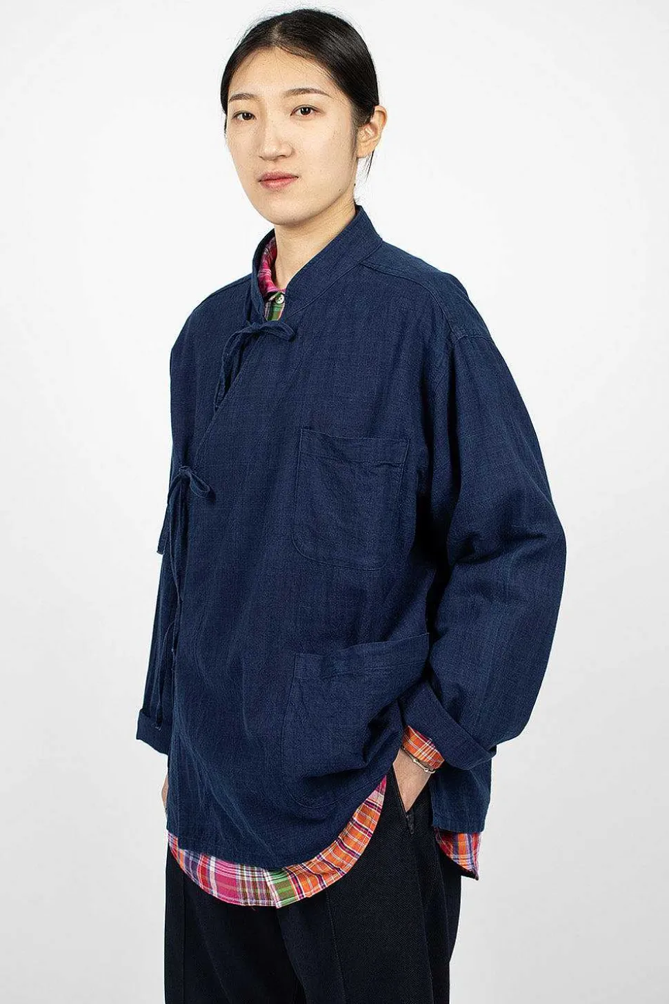 Tibet Shirt Cotton Voile Navy