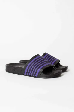 Track Line Shower Sandals Black/Purple
