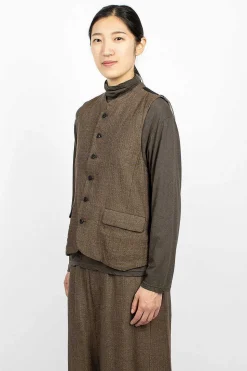 Two Tone Vest Brown Old Check