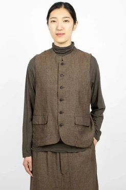 Two Tone Vest Brown Old Check