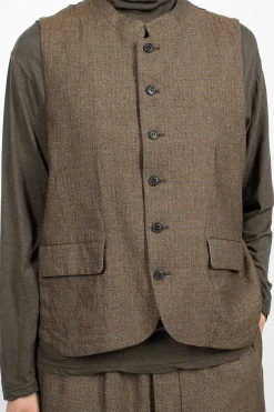 Two Tone Vest Brown Old Check