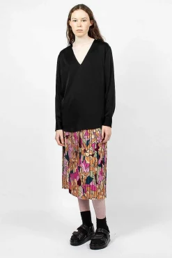 V Neck Blouse Black