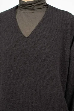 V Neck Pullover Brown/Black