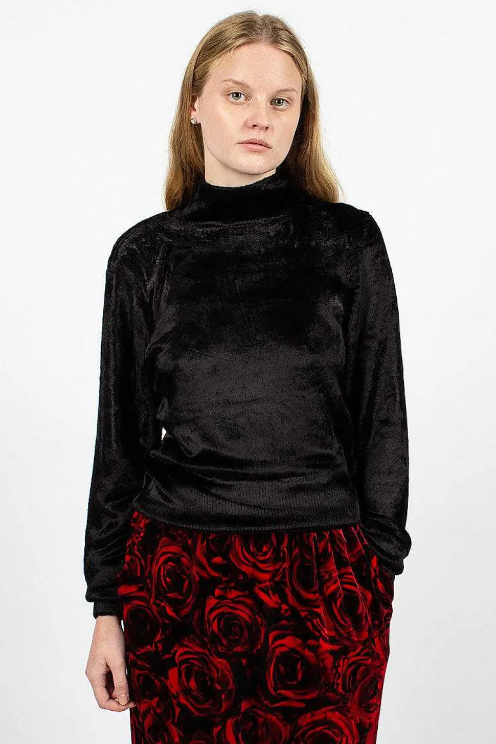 Velvet Effect Jumper Black