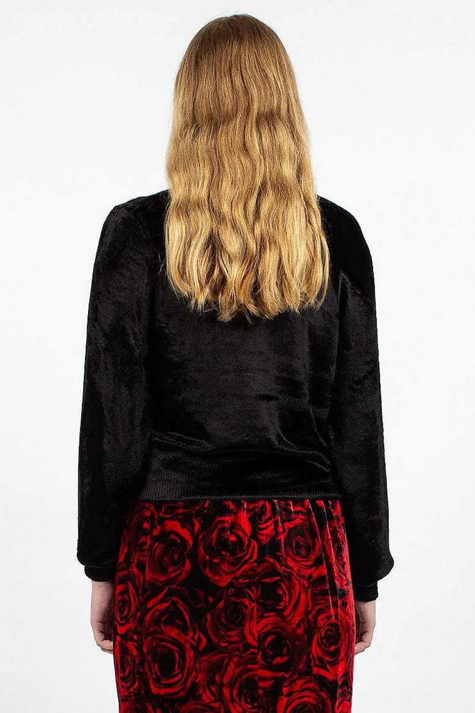 Velvet Effect Jumper Black