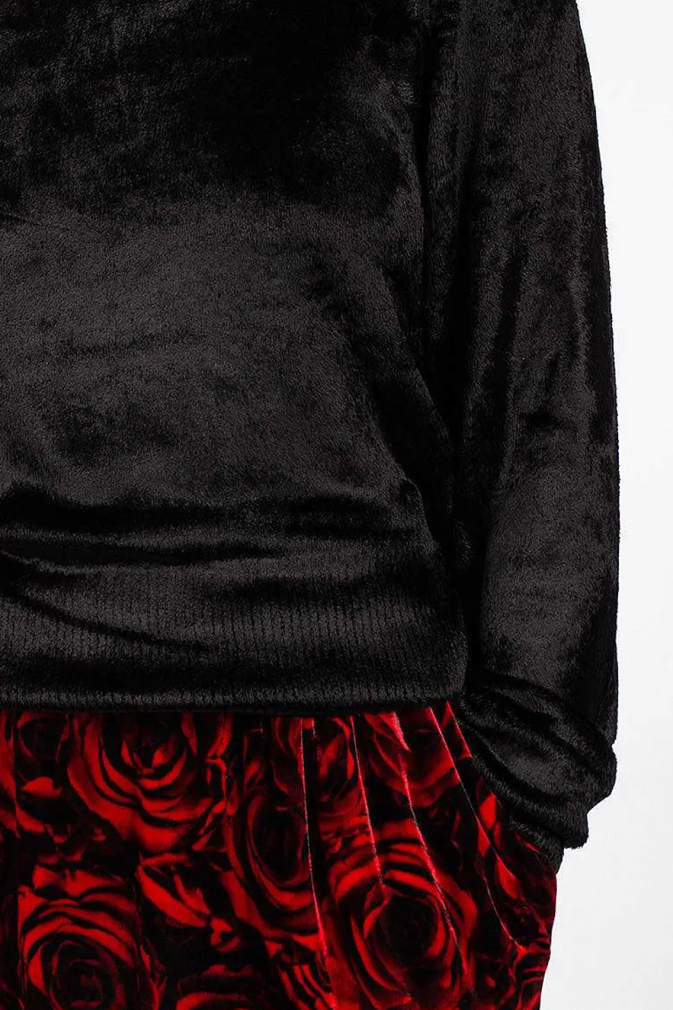 Velvet Effect Jumper Black