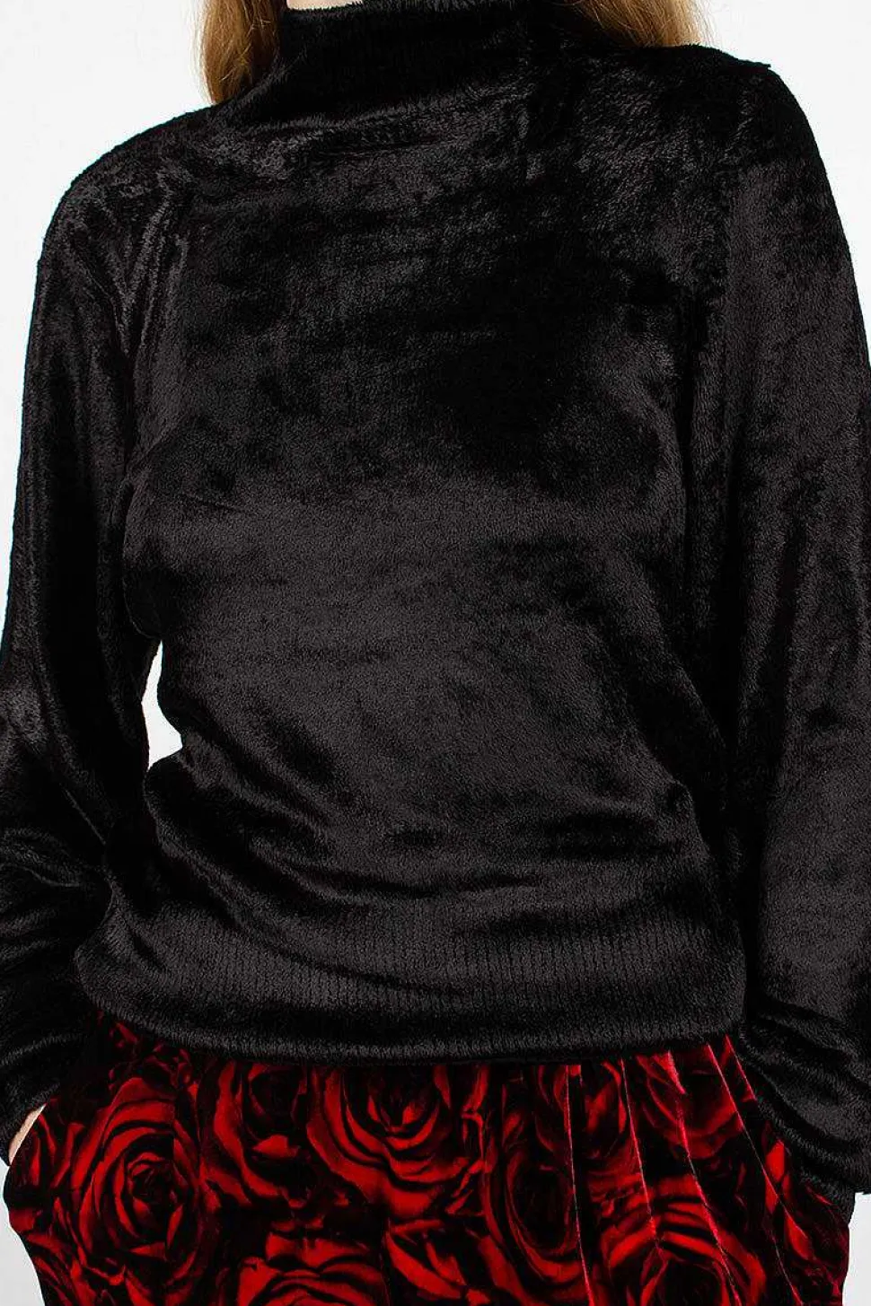 Velvet Effect Jumper Black