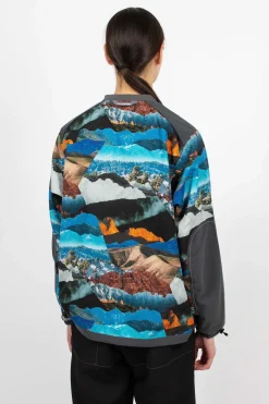 Vent Printed Pullover Blue