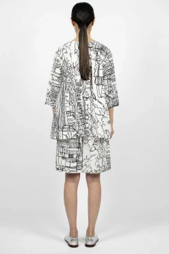 Village Print Bermuda Black/White