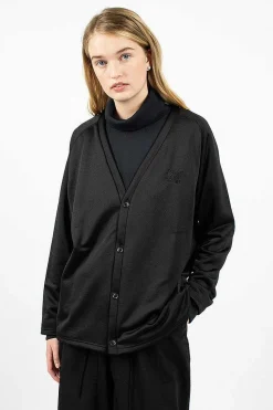 V-Neck Jersey Cardigan Black