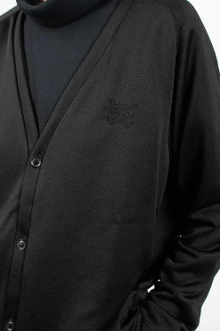 V-Neck Jersey Cardigan Black