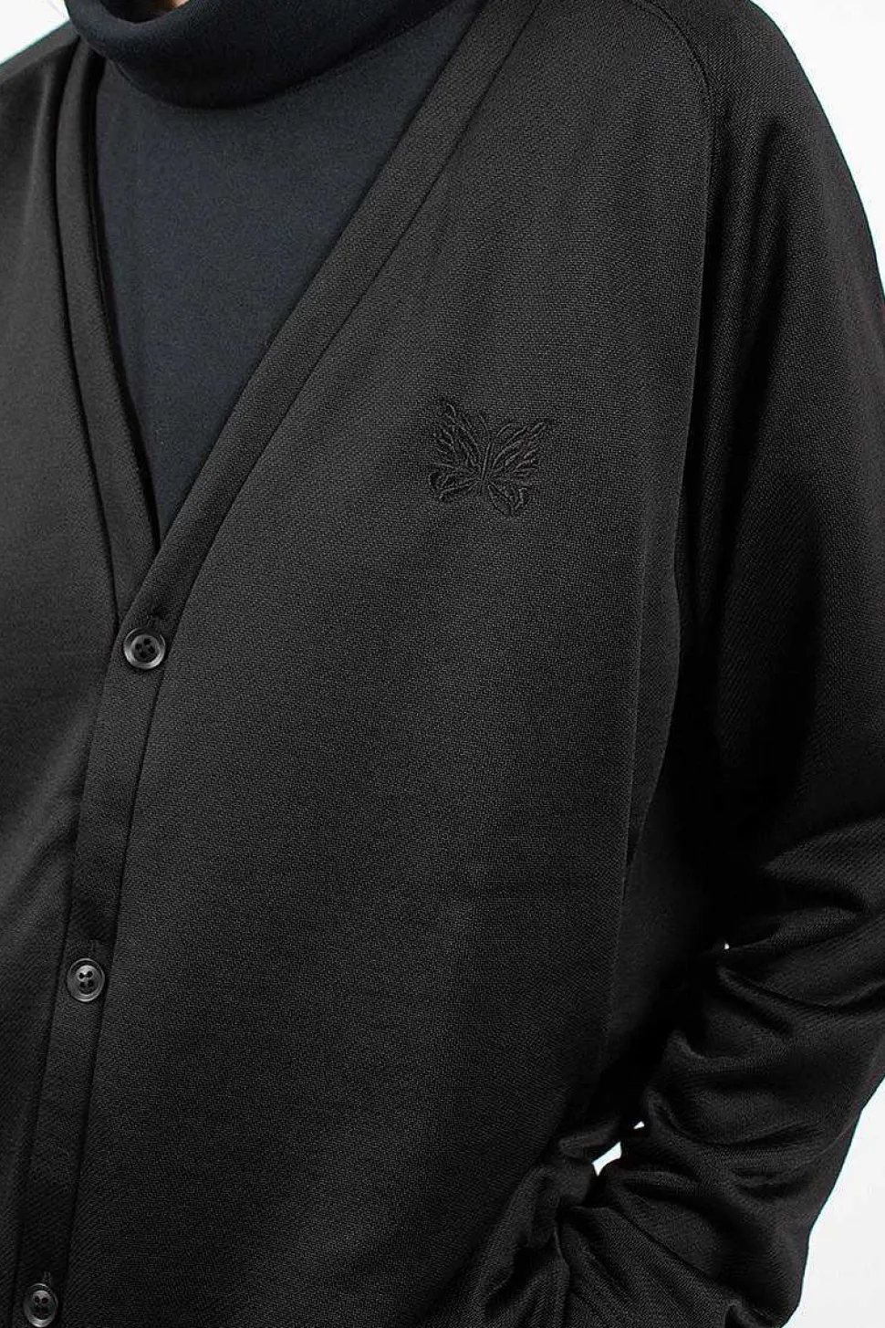 V-Neck Jersey Cardigan Black