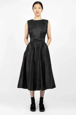 Washed Silk Button Pinafore