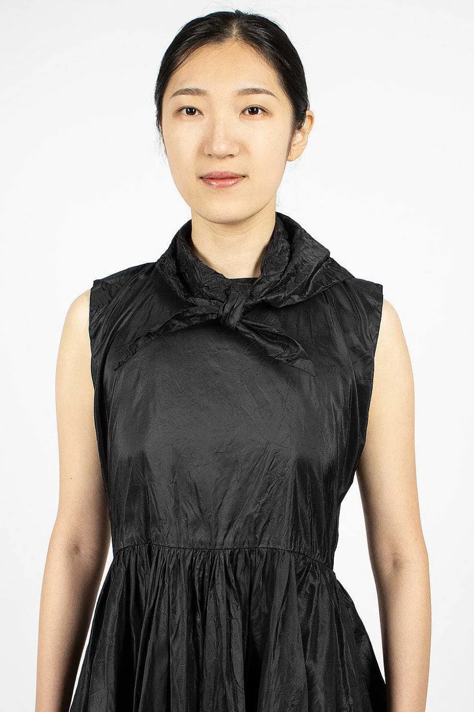 Washed Silk Button Pinafore