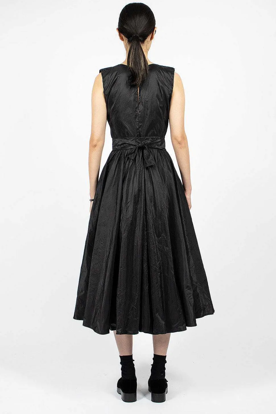 Washed Silk Button Pinafore