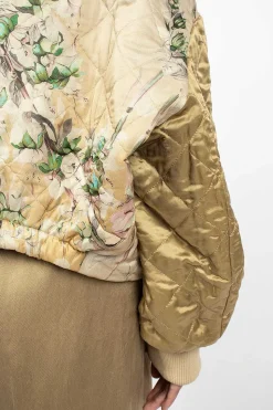 Watercolour Printed Bomber Ecru