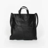 2Way Leather Tote Black