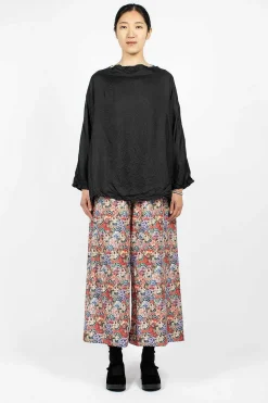 Wide Pyjama Trousers Pink Flowers