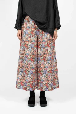 Wide Pyjama Trousers Pink Flowers
