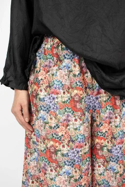 Wide Pyjama Trousers Pink Flowers
