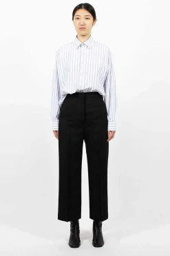 Wool Blend Trousers Black