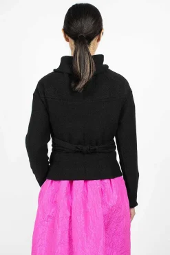 Wrap Knit Cardigan Black