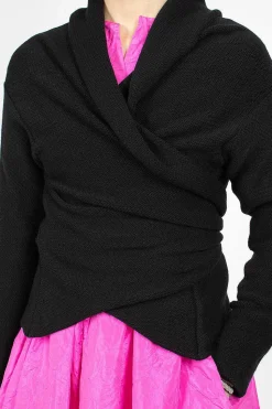 Wrap Knit Cardigan Black