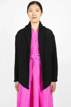 Wrap Knit Cardigan Black