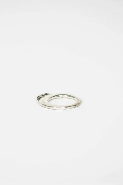 Zhang Sterling Silver Black Diamond Ring