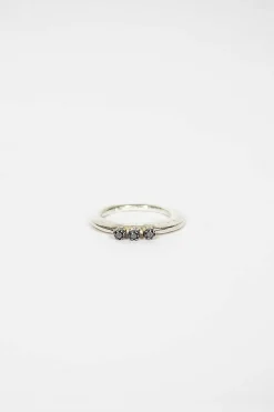 Zhang Sterling Silver Black Diamond Ring